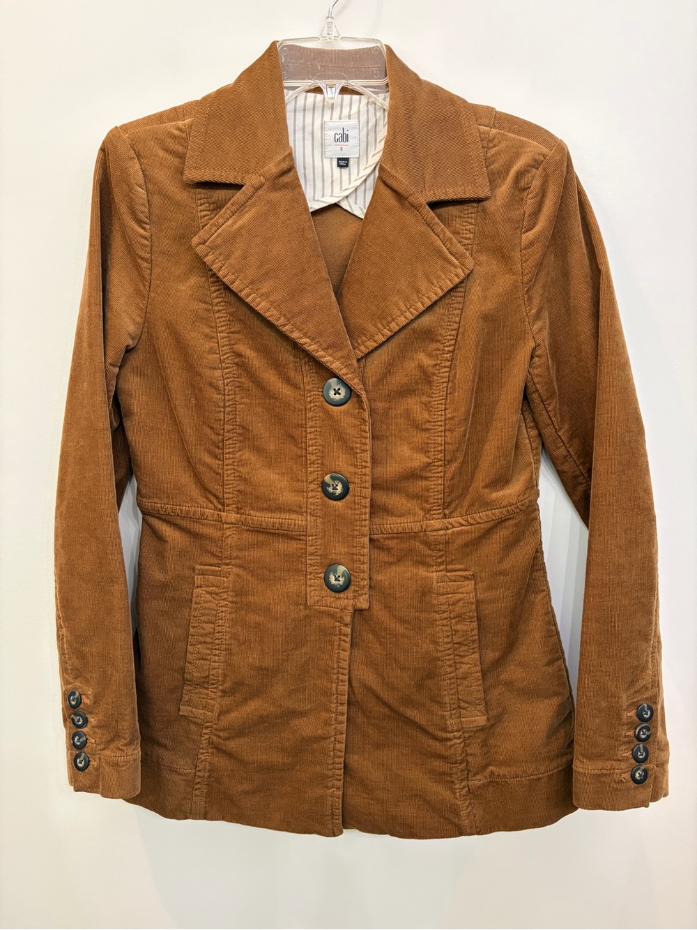 CAbi Journey Jacket #3554 Brown Corduroy Blazer S Fall Cotton Lyocell Pockets
